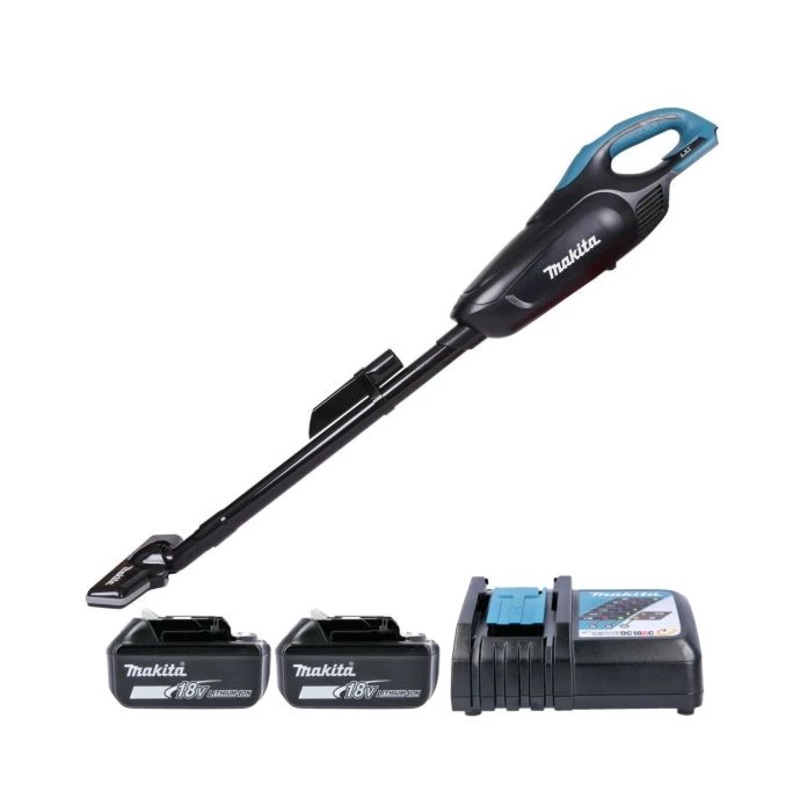 Makita Vacuum Cleaner DCL182ZB 18V LXT Cordless 0.5L With 2 x 5.0Ah Batteries & Charger