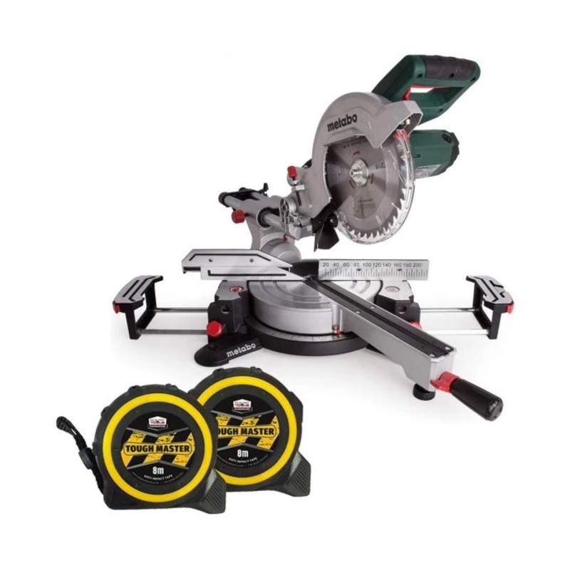Metabo KGS216M Mitre Saw 240V + Tape Measures 8M/26ft 2Pc