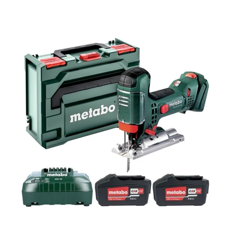 Metabo STA 18 LTX 100 18V Body Grip Cordless Jigsaw With 2 x 4.0Ah Batteries, Charger & MetaBOX