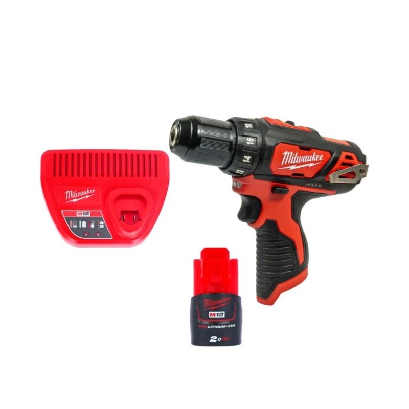 Milwaukee M12BDD 12V Cordless Sub Compact Drill Driver With 1 x 2.0Ah Battery & Charger