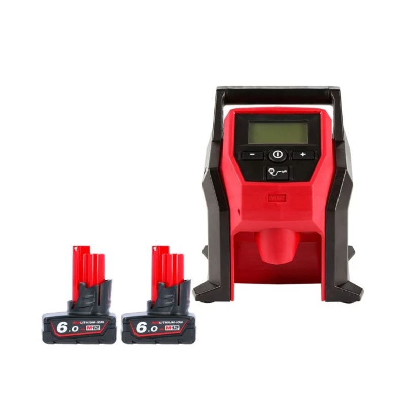 Milwaukee M12BI M12 12V Sub-Compact Inflator With 2 x 6.0Ah Batteries