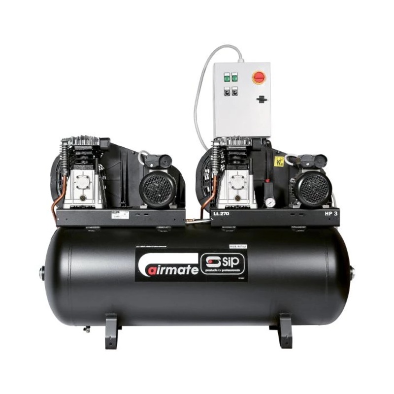 SIP B3800/270 270ltr Tandem Belt Drive Compressor