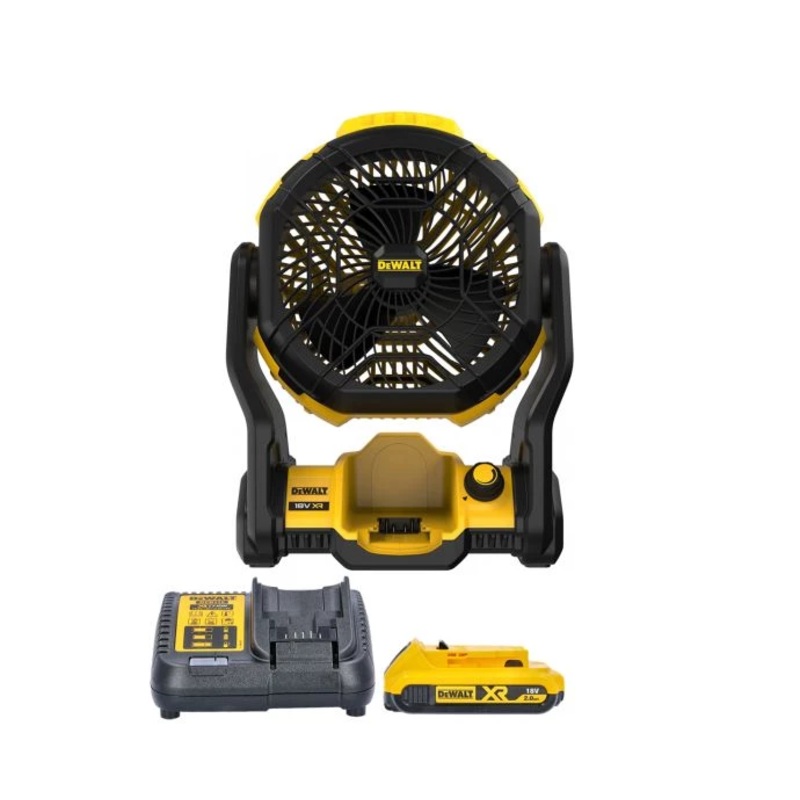 DeWalt DCE512 18V XR Cordless Portable 180 Jobsite Fan With 1 x 2.0 Ah Battery & Charger