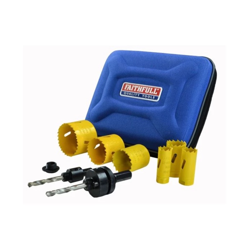 Faithfull Bi-Metal Cobalt Holesaw Plumber’s Kit 9 Piece 19-57mm FAIHSKP