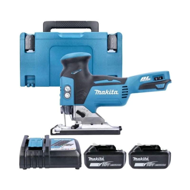 Makita Jigsaw DJV181Z 18V LXT Cordless Brushless Barrel Handle 26mm 390W With 2 x 3.0Ah Batteries, Charger & Case
