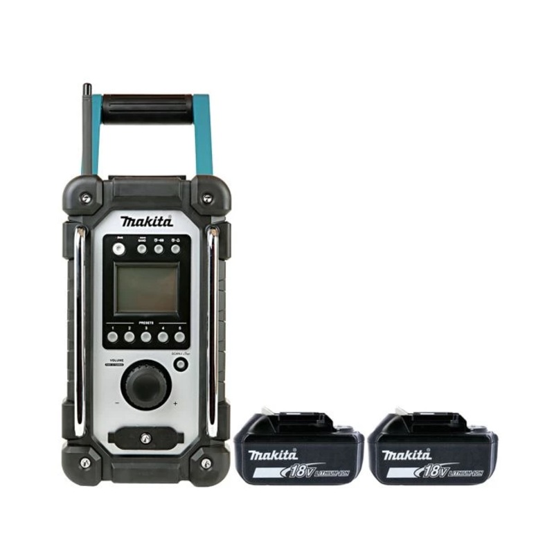 Makita Radio DMR107 14.4V/18V CXT/LXT Cordless/AC FM/AM Jobsite With AUX With 2 x 5.0Ah Batteries