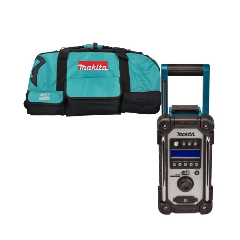 Makita Radio DMR110N 10.8V/18V CXT/LXT Cordless/AC FM/DAB/DAB+ Jobsite With AUX & USB With LXT600 Tool Bag