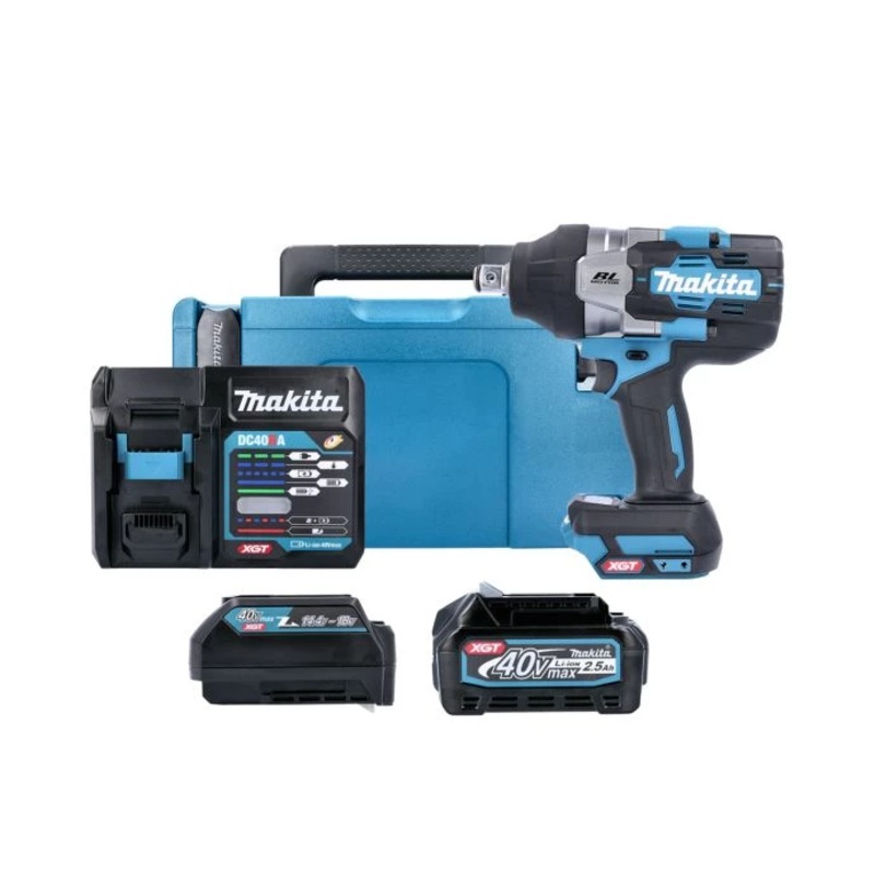 Makita TW001GD102 40Vmax XGT Brushless Impact Wrench With 1 x 2.5Ah Battery, Charger, Adaptor & Case