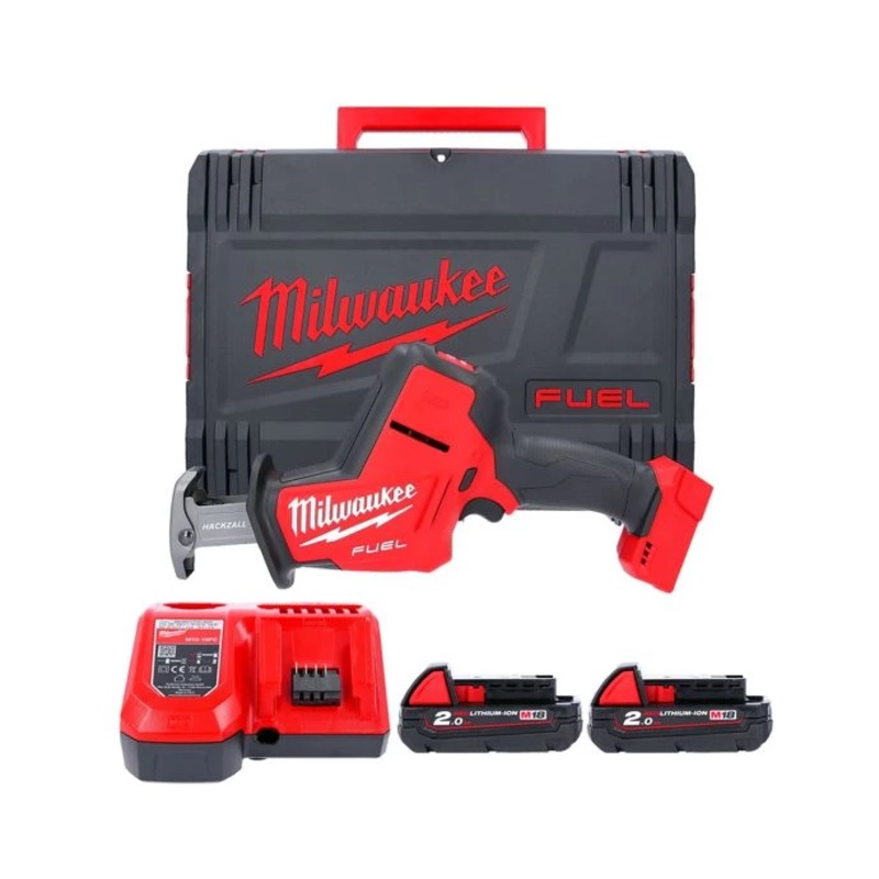 Milwaukee M18FHZ KIT24 18V Fuel Hackzall Reciprocating Saw With 2 x 2.0Ah Batteries, Charger & Carry Case