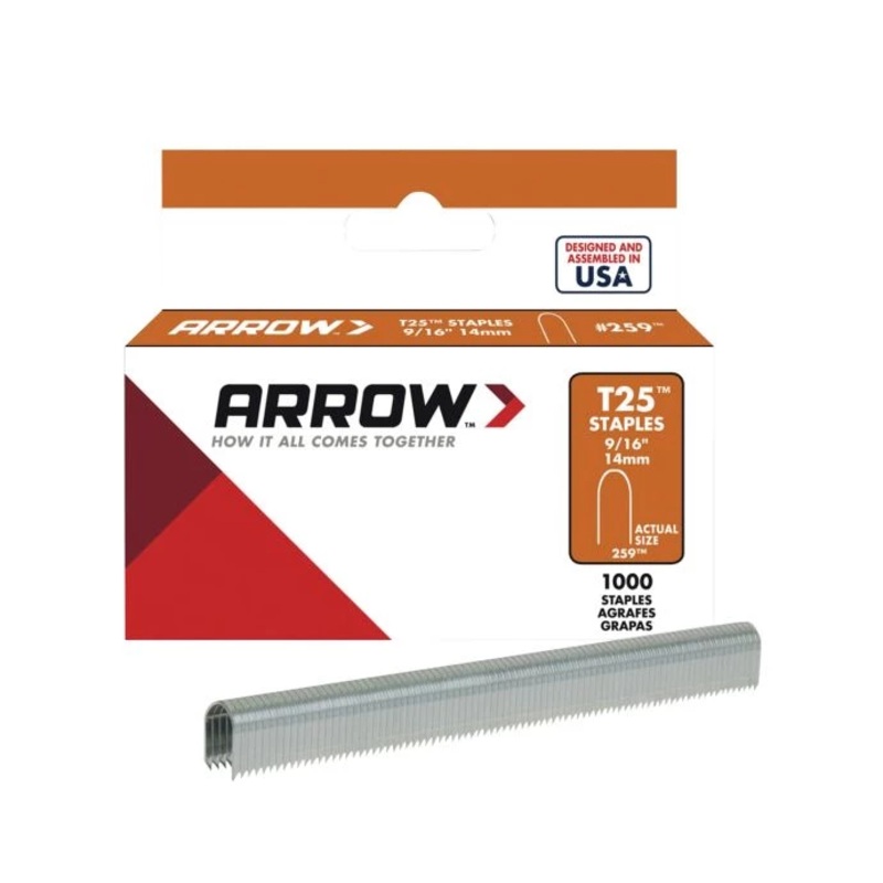 Arrow T25 Staples 14mm (9/16in) (Box 1000)