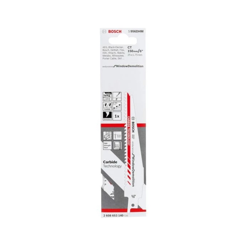 Bosch 2608653140 S956DHM Carbide Reciprocating Saw Blade Endurance for Window Demolition
