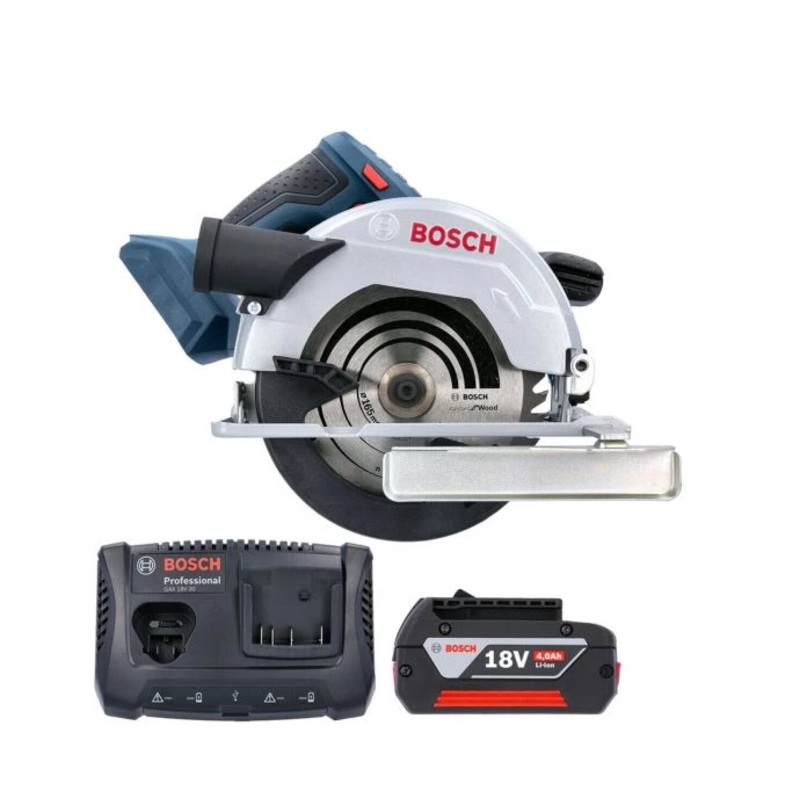 Bosch GKS 18 V-57 Cordless 165mm Circular Saw With 1 x 4.0Ah Battery & Charger