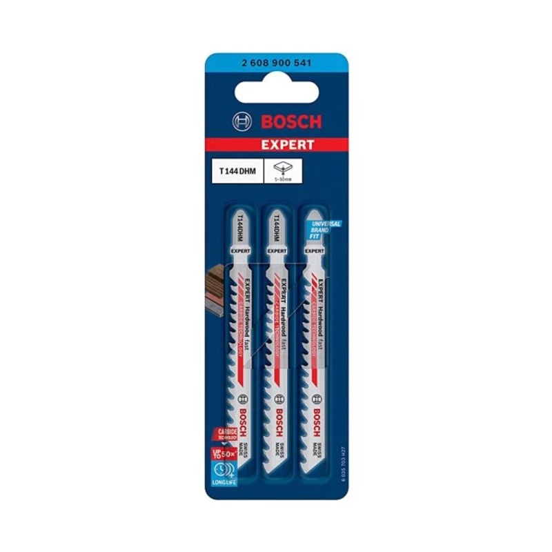 Bosch T 144 DHM Hardwood Fast Carbide Jigsaw Blade Pack of 3 – 2608900541