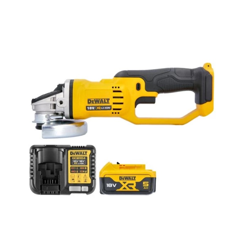 DeWalt DCG412N 18V XR 125mm Cordless Angle Grinder With 1 x 5.0Ah Battery & Charger