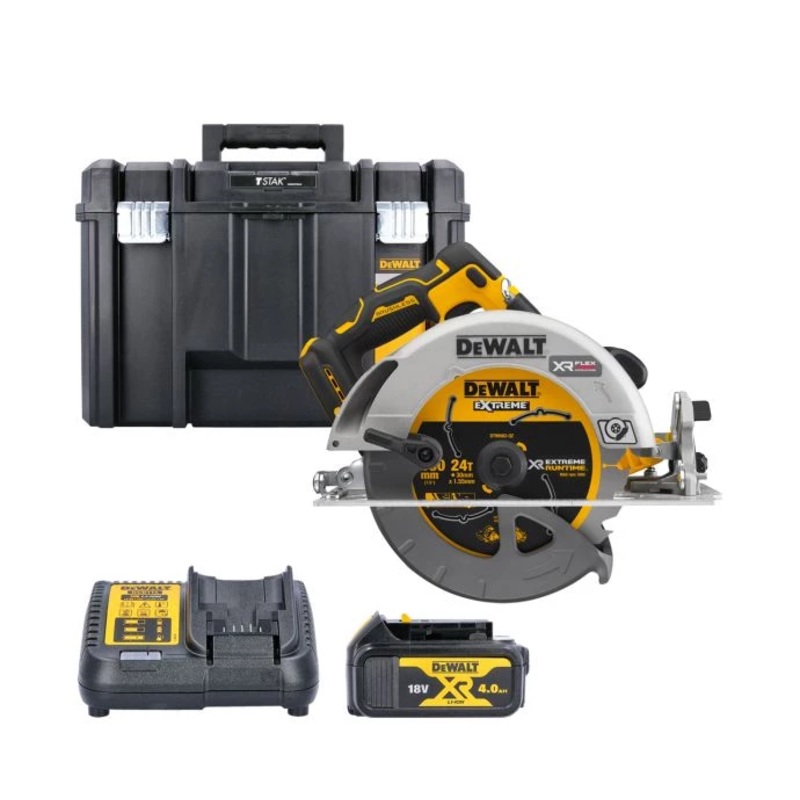 DeWalt DCS573 18V XR Brushless FlexVolt Advantage 190mm Circular Saw With 1 x 4.0Ah Battery, Charger & Case