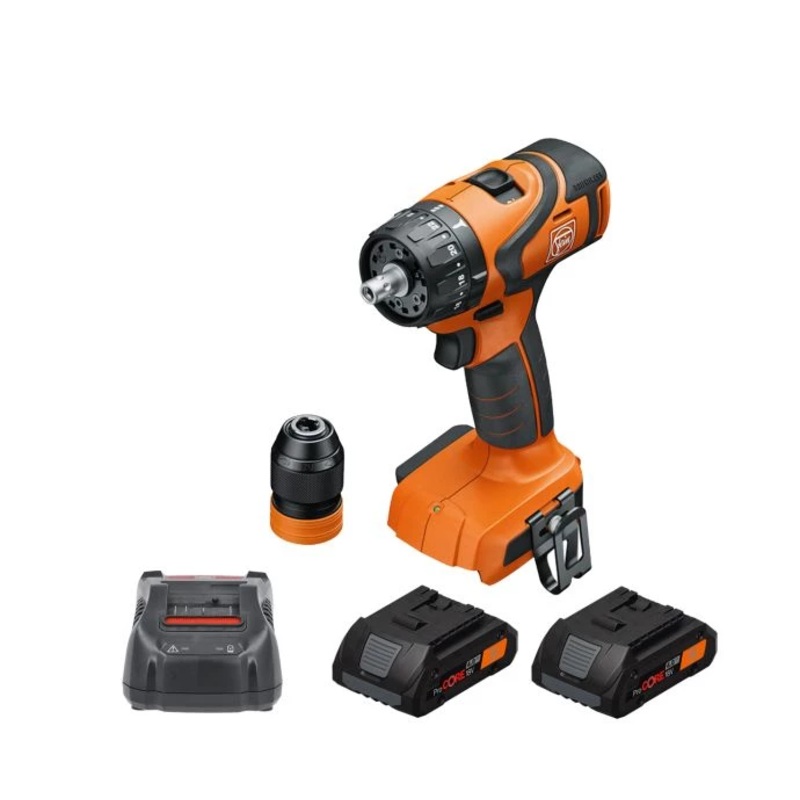 Fein ABS 18 Q AS 18V Cordless Brushless 2 Speed Drill/Driver With 2 x 4Ah Batteries & Charger