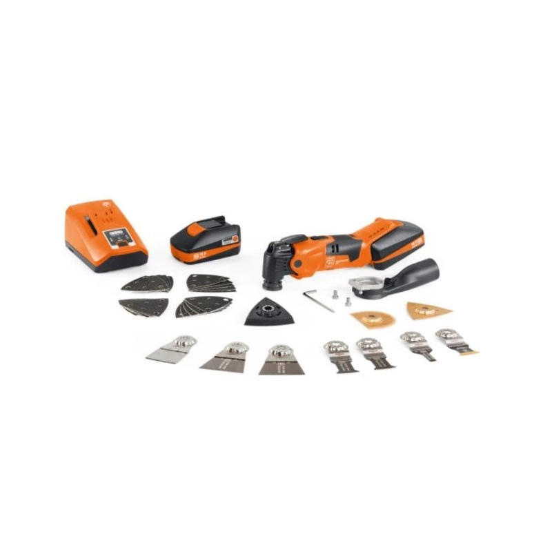 Fein AMM 700 Max Top 18V Oscillating Multi-Tool With 60 Piece Accessories, 2 x 3Ah Batteries, Charger & Case