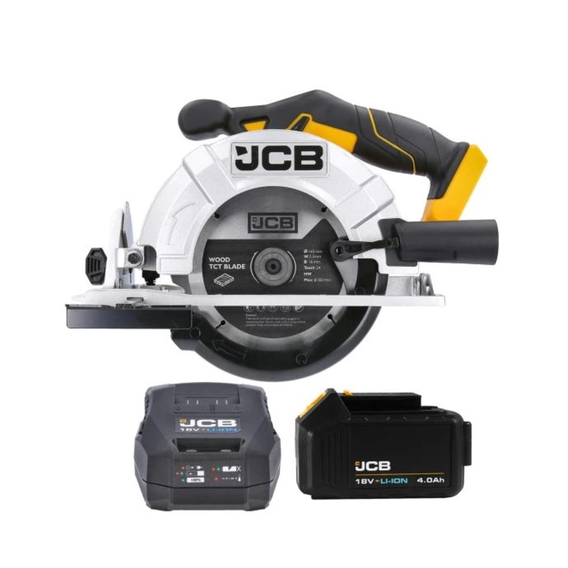 JCB 21-18CS-B 18V Cordless 165mm Circular Saw With 1 x 4.0Ah Battery & Charger