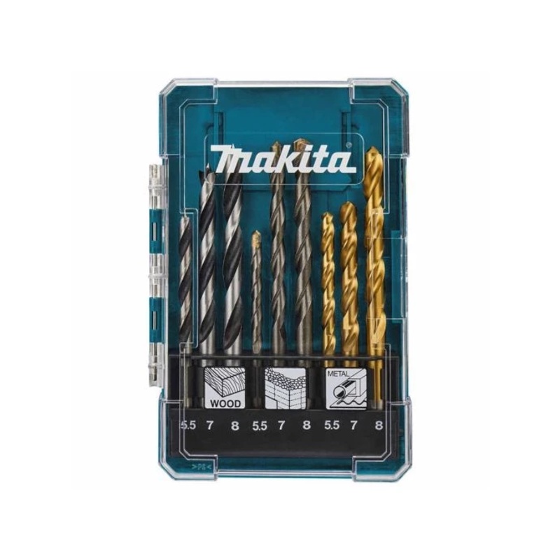 Makita D-71978 9 Piece Mixed Drill Bit Set in Plastic Carry Case