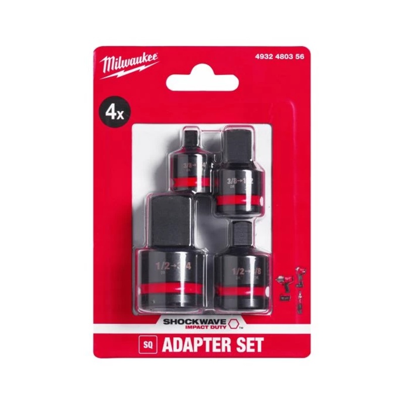 Milwaukee 4932480356 Shockwave 4 Piece Impact Duty Adaptor Set