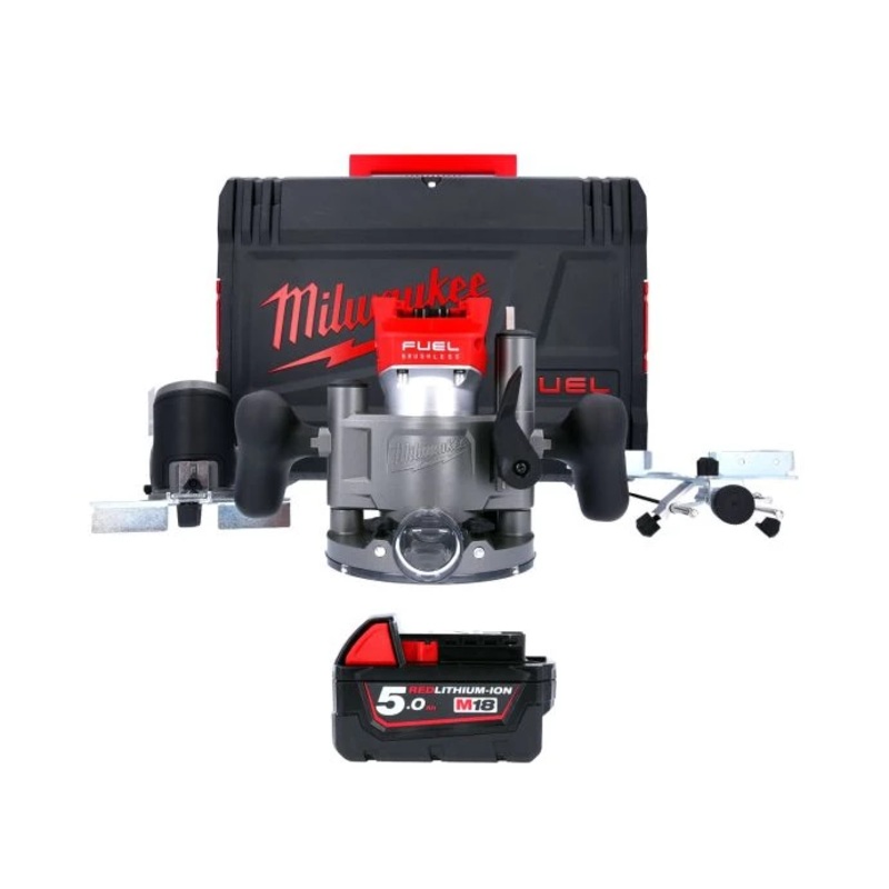 Milwaukee M18FTR 18V FUEL Brushless Trim Router With 1 x 5.0Ah Battery & Case