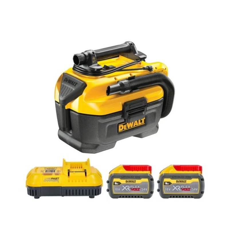 DeWalt DCV584 18V/54V XR 7 Litre L-Class Wet & Dry Vacuum Cleaner With 2 x 9.0Ah Batteries & Charger