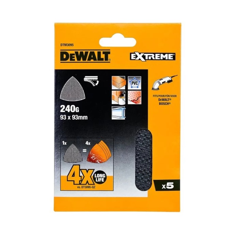 DeWalt DETAIL/MULTI 240 GRIT 5 PACK