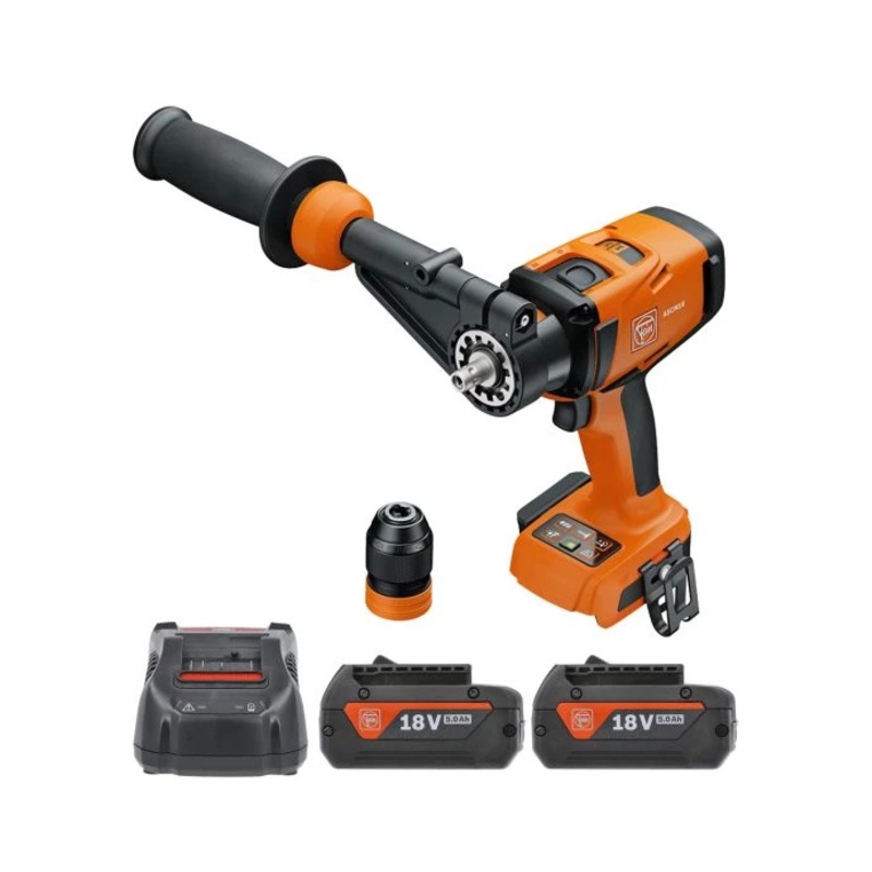Fein ASCM 18-4 QMP AS 18V AMPShare Cordless Brushless Combi Drill With 2 x 5Ah Batteries & Charger
