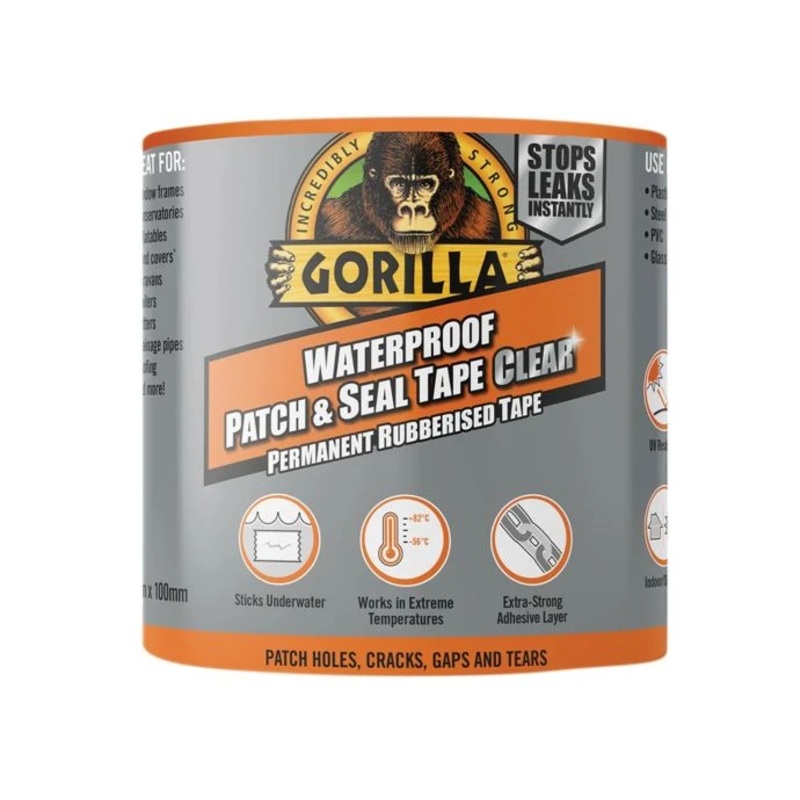 Gorilla GRGWPSTCL Waterproof Patch & Seal Tape 100mm x 2.4m Clear