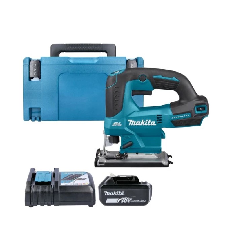 Makita Jigsaw DJV184Z 18V LXT Cordless Brushless Top Handle 23mm 400W With 1 x 4.0Ah Battery, Charger & Case