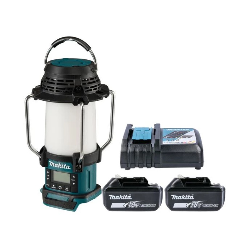 Makita Radio LanternDMR055 14.4V/18V LXT Cordless Jobsite AM/FM With 2 x 5.0Ah Batteries & Charger