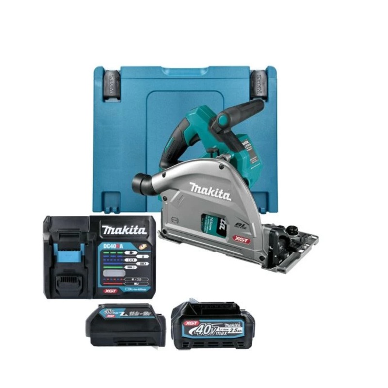 Makita SP001GZ03 40Vmax XGT 165mm Brushless Plunge Saw 1 x 2.5Ah Battery, Charger, Adaptor & Case