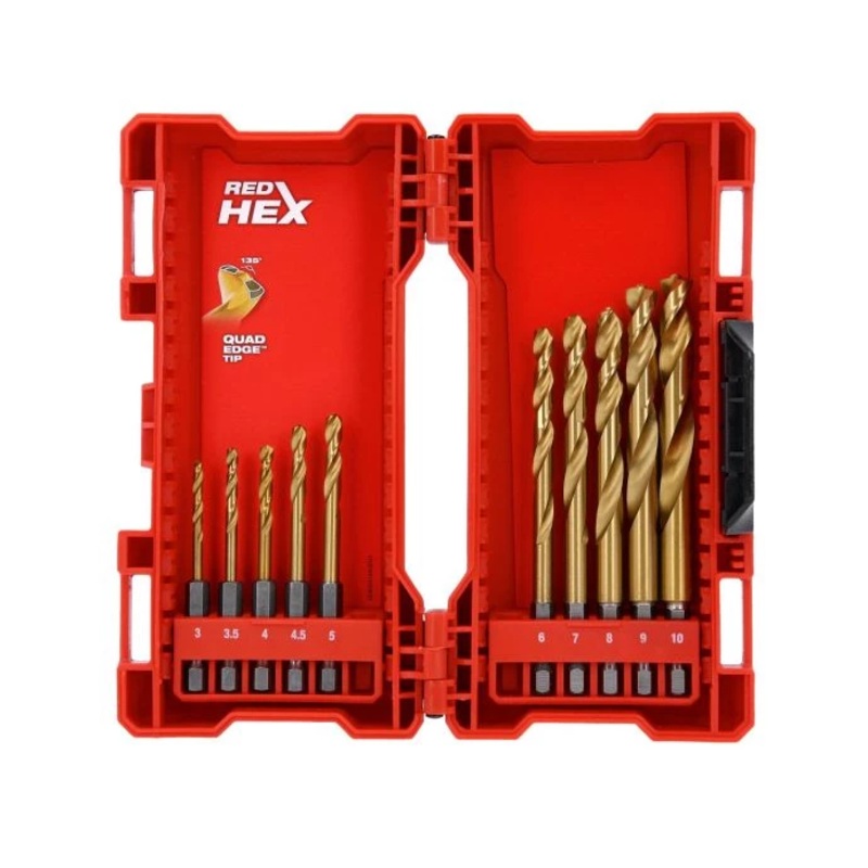 Milwaukee 48894759 Shockwave HSS-G Titanium Metal Bit Set 10 Piece