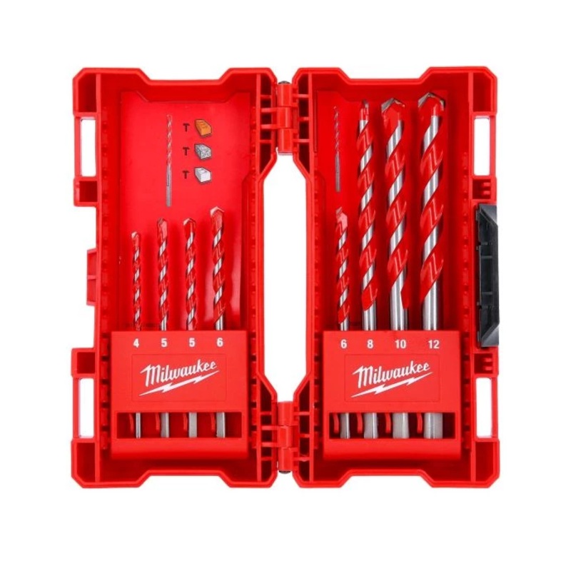 Milwaukee 4932471192 8 Pcs Premium Hammer Drill Bit Set In Case