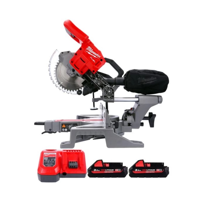 Milwaukee M18FMS190 18V Cordless FUEL 190mm Mitre Saw With 2 x 3.0Ah Batteries & Charger
