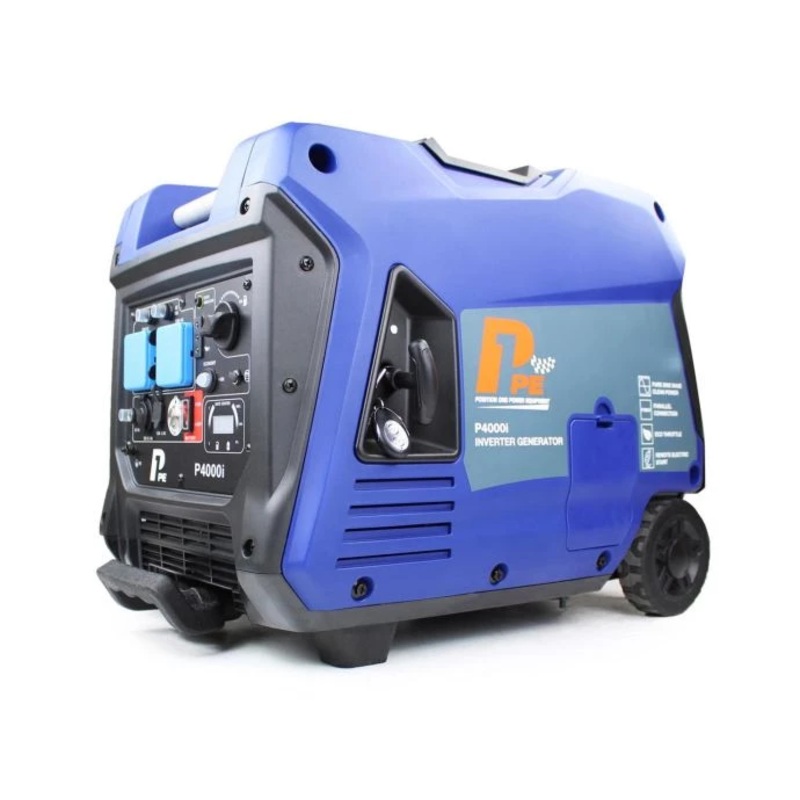 P1 3800W / 3.8kW Portable Petrol Inverter Generator, Push-button Start, Built-in Wheel Kit, DC & USB Outputs