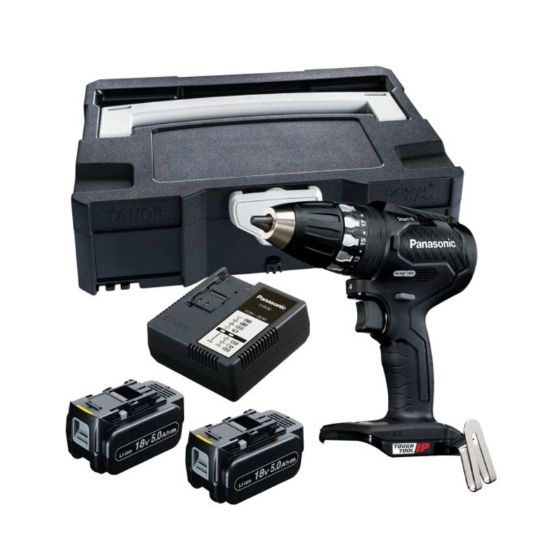 Panasonic PAN79A3LJ 18V Cordless Brushless Smart Combi Drill Driver With 2 x 5.0Ah Batteries, Charger & Case