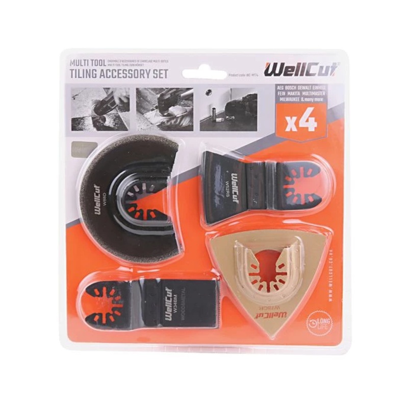 WellCut Multi Tool Tiling Kit 4pc Multi Tool Tiling Set 80mm (WC-MTT4)
