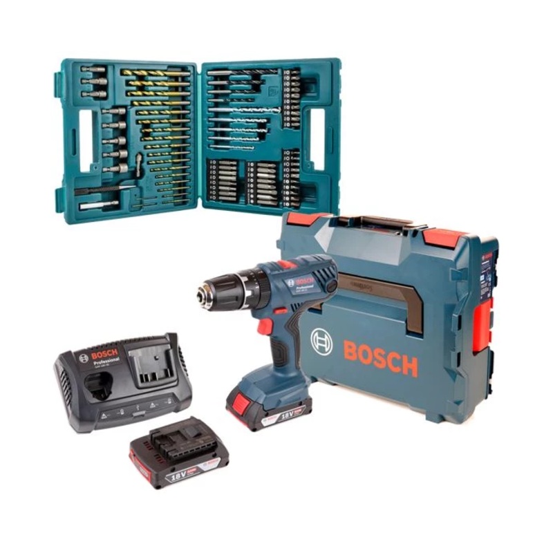 Bosch GSB18V-21 Combi Drill + B-49373 75Pc Drill Set