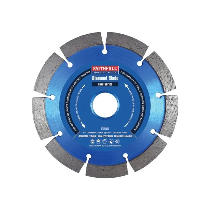 Faithfull FAIDB115MR2 Mortar Raking Diamond Blade – 115mm x 22mm