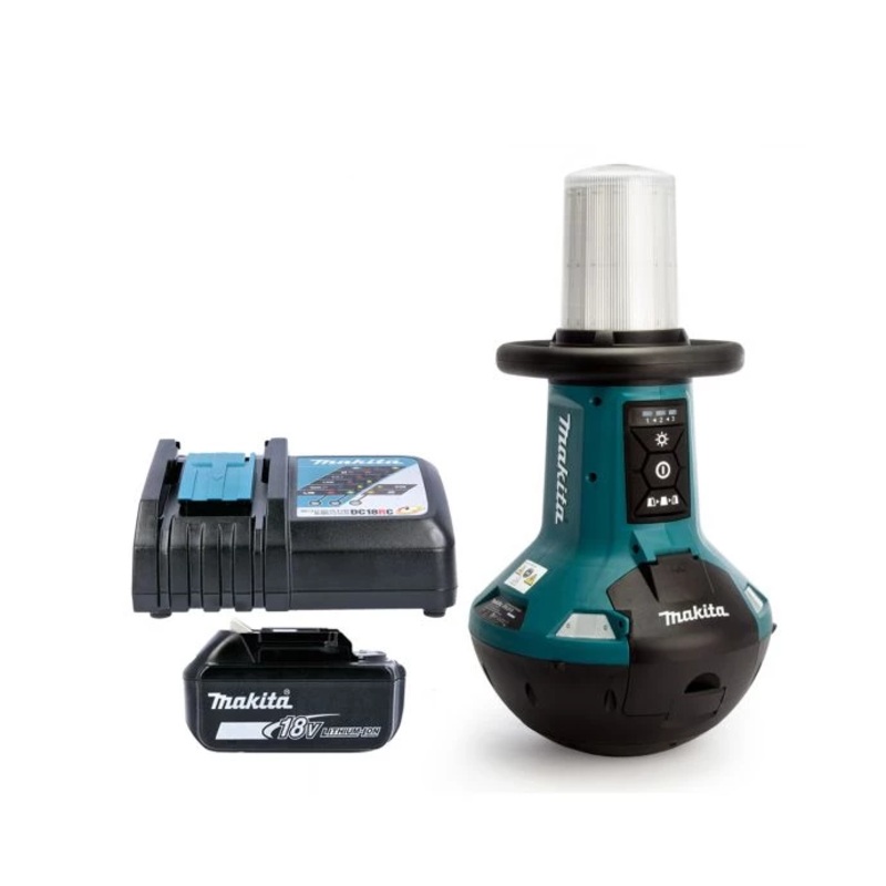 Makita Area Worklight DML810/2 14.4V/18V LXT Cordless/AC For Connecting Multiple Units Together 240V 5500 Lumen With 1 x 5.0Ah Battery, Charger & Case