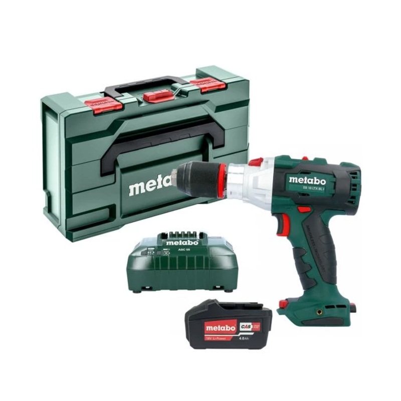 Metabo SB18 LTX 18V Brushless Impulse Cordless Combi Hammer Drill With 1 x 4.0Ah Battery, Charger & Case
