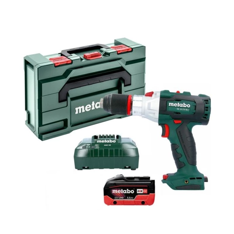 Metabo SB18 LTX 18V Brushless Impulse Cordless Combi Hammer Drill With 1 x 5.5Ah Battery, Charger & Case
