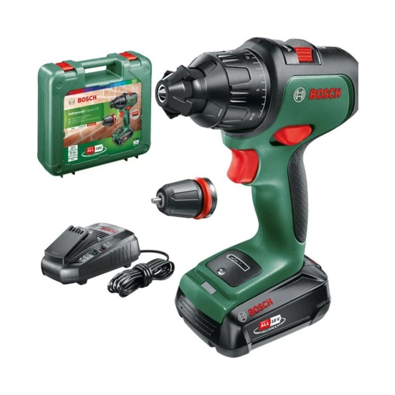 Bosch 06039B5174 AdvancedImpact 18V Cordless Combi Drill With 1 x 2.5Ah Battery, Charger & Case