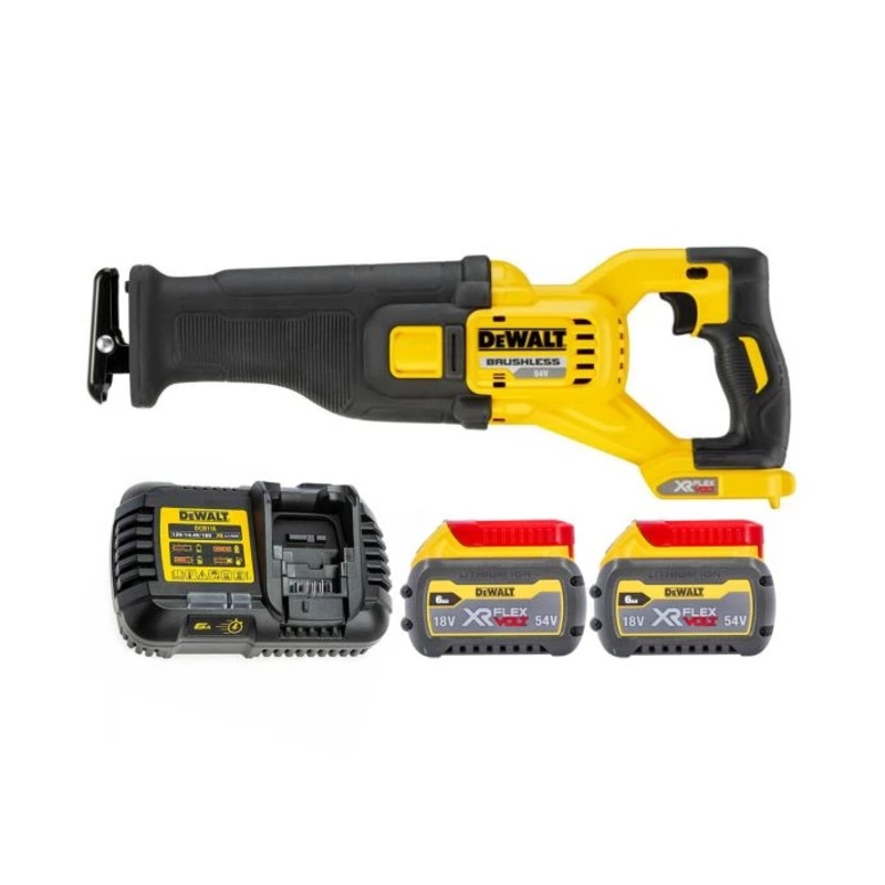 DeWalt DCS388 54V Flexvolt Brushless Reciprocating Saw With 2 x 6.0Ah Batteries & Charger