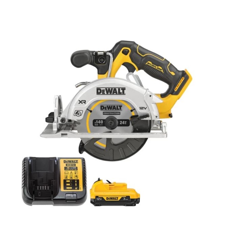 DeWalt DCS512 12V XR Cordless Brushless 140mm Circular Saw With 1 x 3.0Ah Battery & Charger