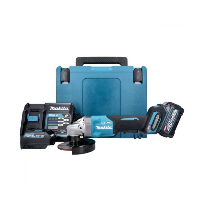 Makita Angle Grinder GA013GZ 40V Max XGT Cordless 125mm Brushless Paddle Switch With 1 x 2.5Ah Battery, Charger, Adaptor