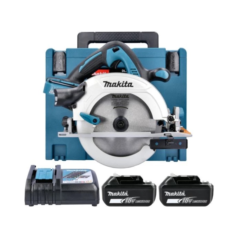 Makita Circular Saw DHS710Z 18V/36V LXT 190mm Cordless Robust Wood Cutting Saw With 2 x 5.0Ah Batteries, Charger & Case