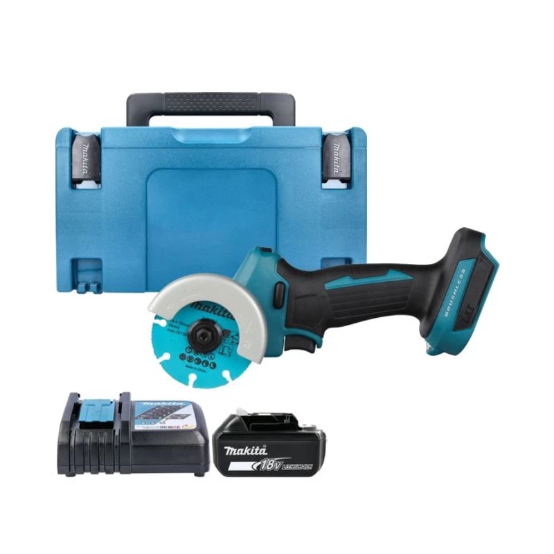 Makita Cut-Off Saw DMC300Z 18V LXT Cordless Brushless 76mm With 1 x 6.0Ah Battery, Charger & Case