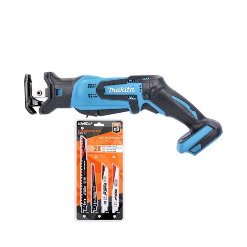 Makita DJR185Z 18V Cordless Reciprocating Saw With 8 Piece Saw Blade